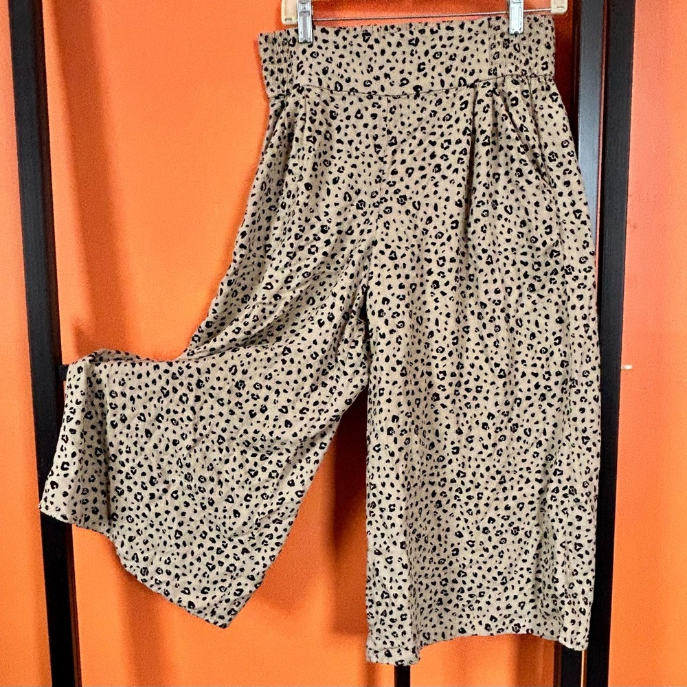 Sunday Best Animal Print Culotte Pants in Tan and Black